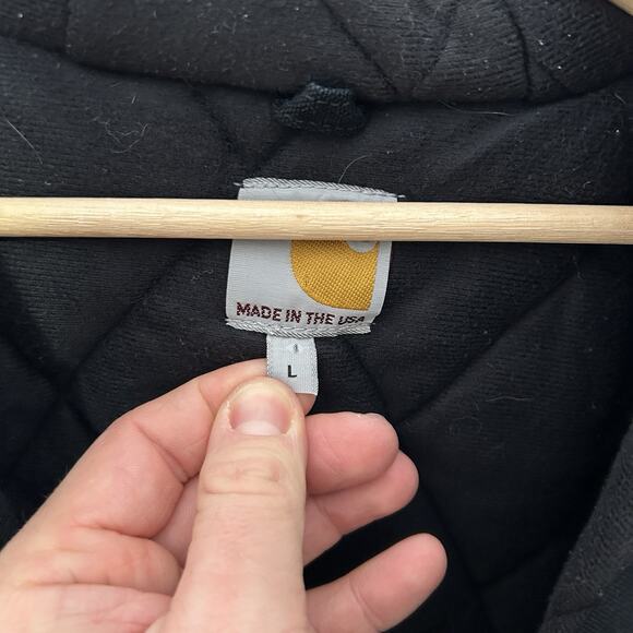 Vintage Carhartt Quilted Hooded Active Jacket “Black” J140 - Picture 7 of 9